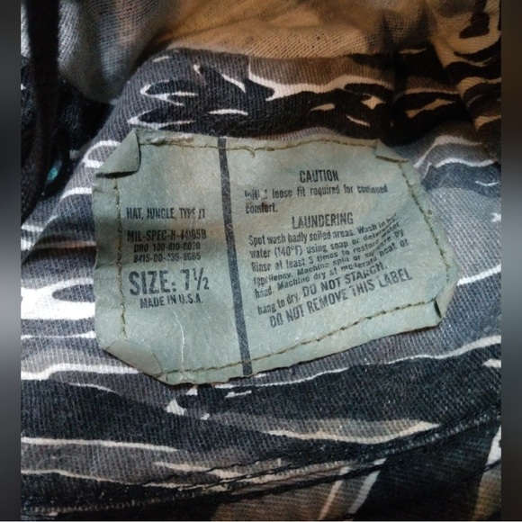 Military Sun Hat Bucket Hat Black Gray Camo Jungle Type II One Size Adult Unisex - Picture 3 of 4